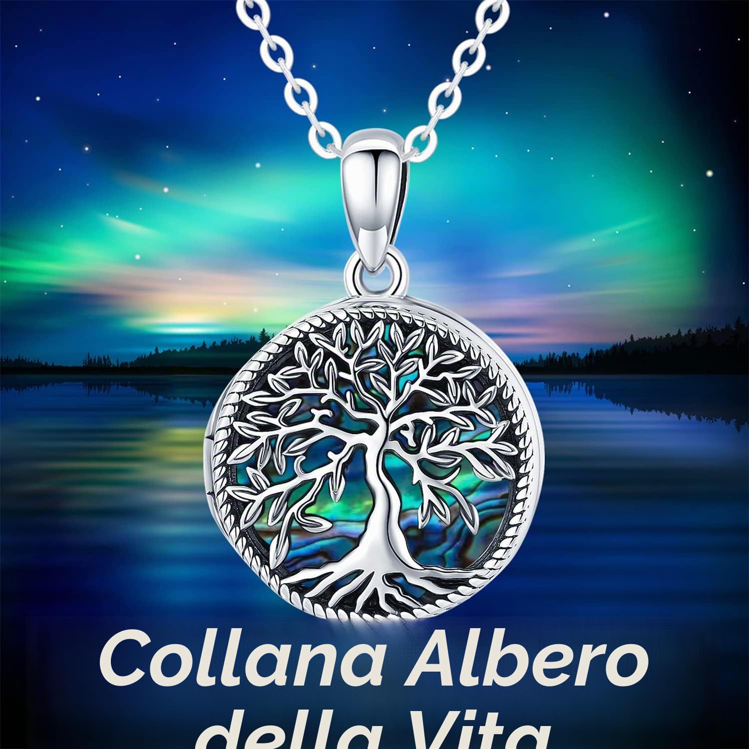 Collana con Medaglione Foto in Argento Sterling 925, Collana Personalizzata Foto, Ciondolo Portafoto Albero della Vita, Regali di Gioielli di Memoria per Donne Ragazze Mamma