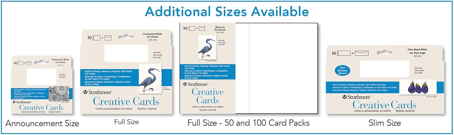 Strathmore STR-105-662 Mixed Media Full Cards (100 Pack), 5 by 6.875", 100 Count : Toys & Games