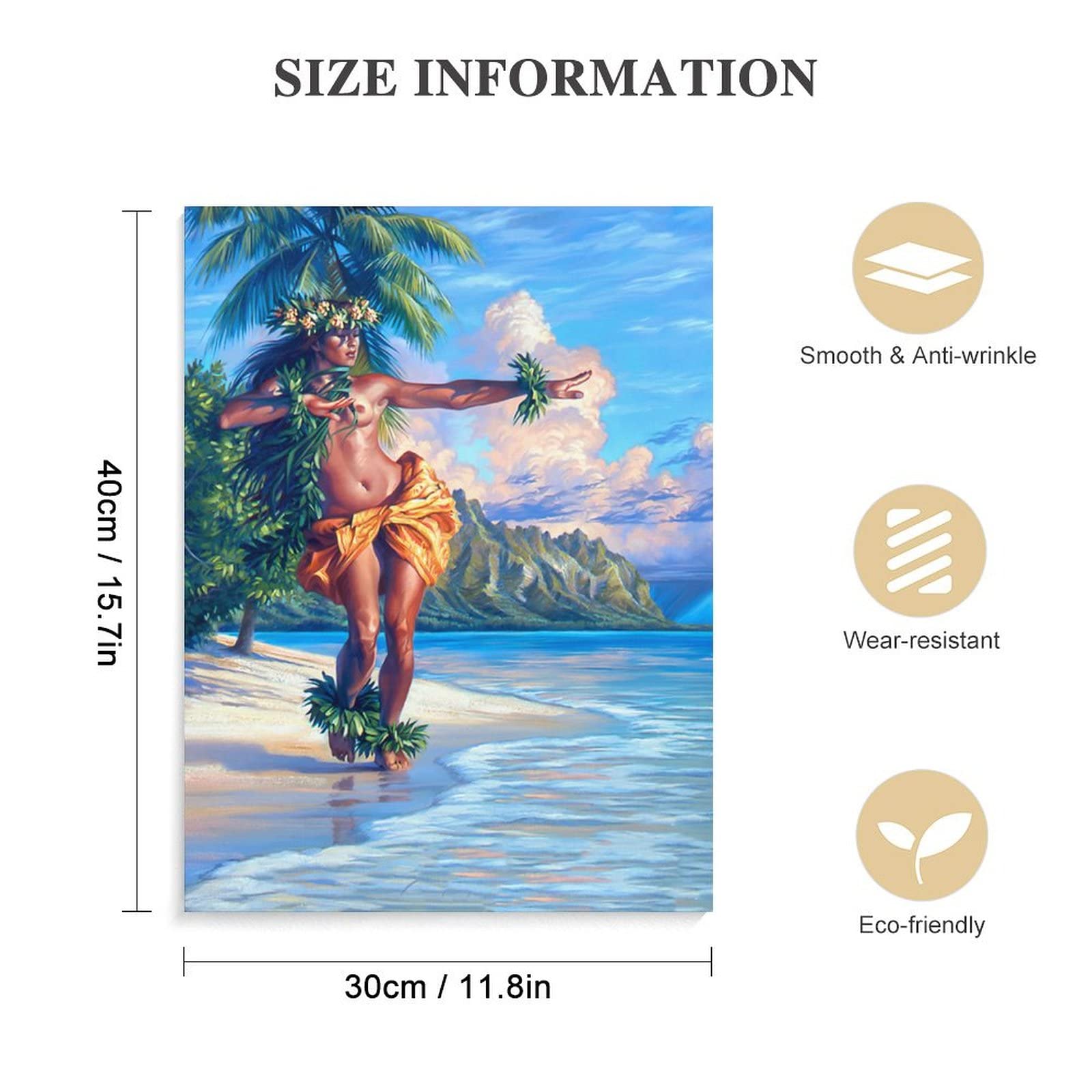 Vintage Hula Girl Wall Art Beautiful Hawaiian Girl Poster Tropical