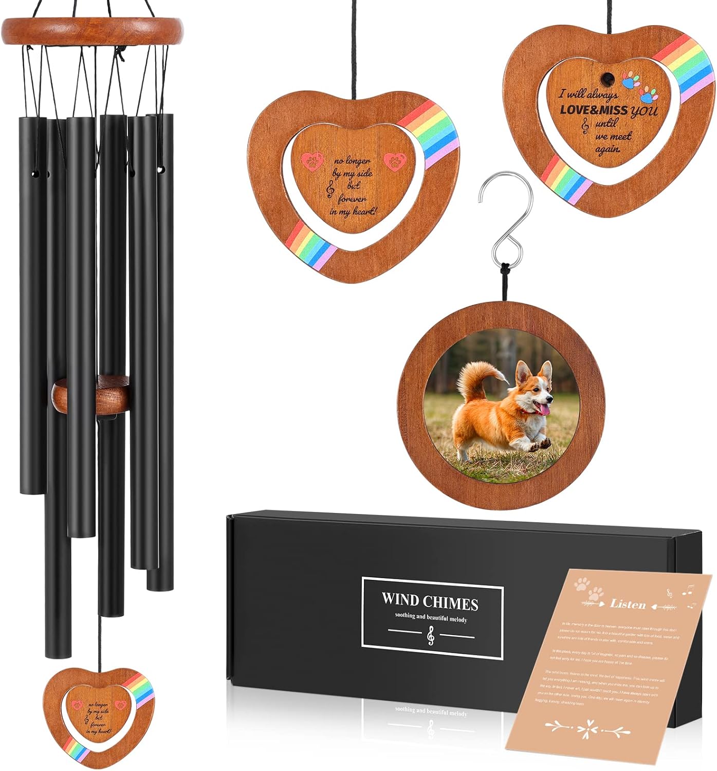 Petbank Memorial Wind Chimes Dog Memorial Gifts, 33" Memorial Wind