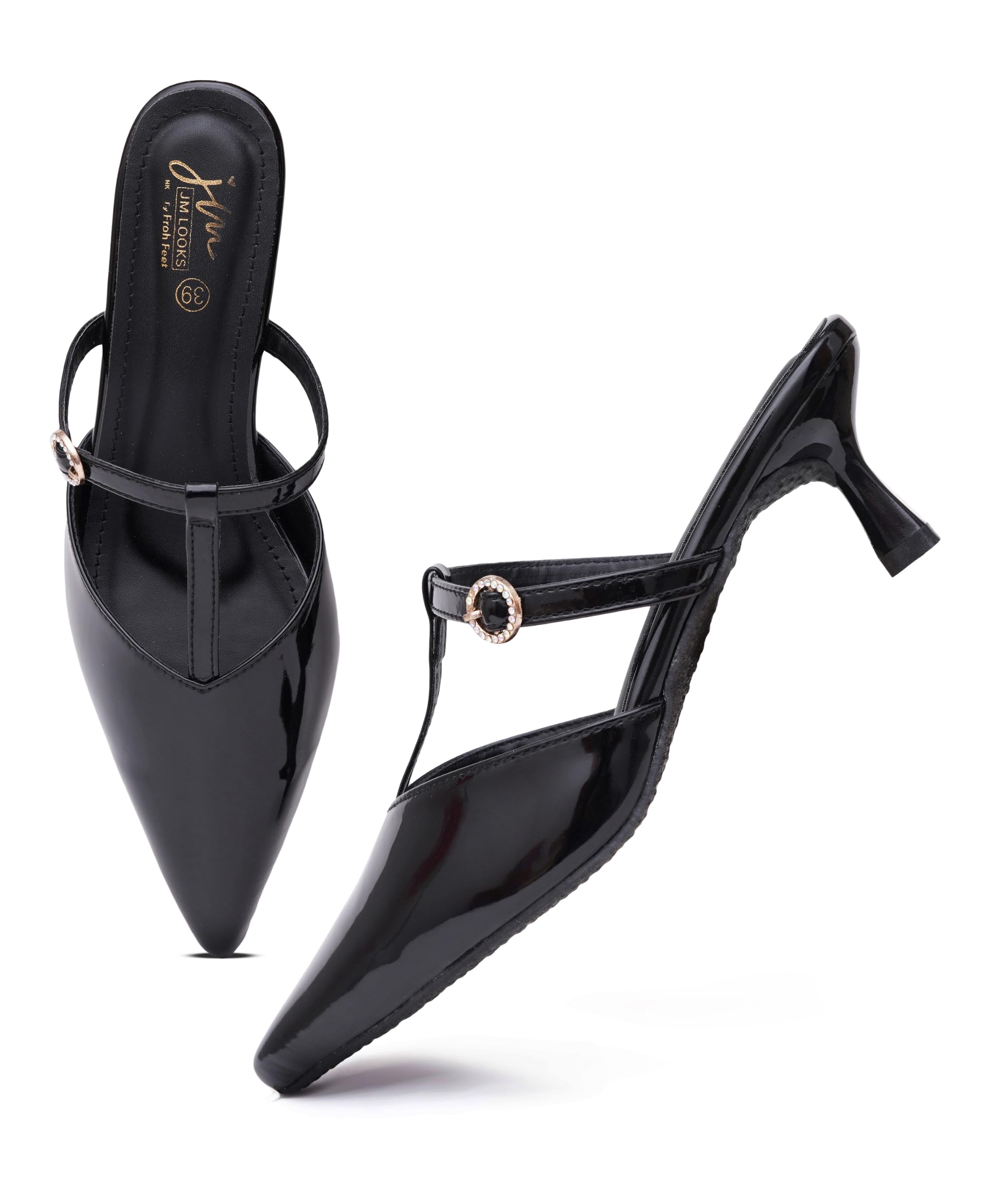 Elegant Slip On Pointed Toe Kitten Heels Comfortable Casual Wear Sandals for Stylish Women-image-38