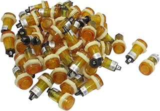 Ruilogod 50 x DC 24V 15mm Bombilla amarilla Indicador Piloto Light XD15-1