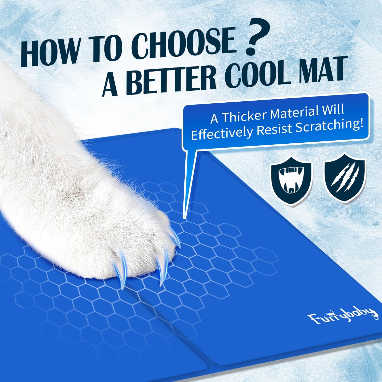 furrybaby Dog Cooling Mat, Pet Bed Dog Mat Self-Cooling Pad Cool Gel Bed Large Pads Mats, No Need to Refrigerate or Freeze - Image 3
