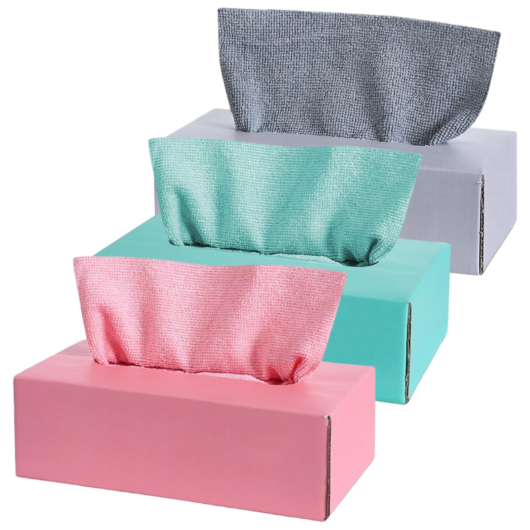 Chiffons de nettoyage jetables en microfibre | 3 boîtes distributrices de 20 pièces multi-surfaces