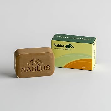 Nablus Organic Olive Oil Honey Soap, Traditional Handcrafted Bar, Natural Skincare