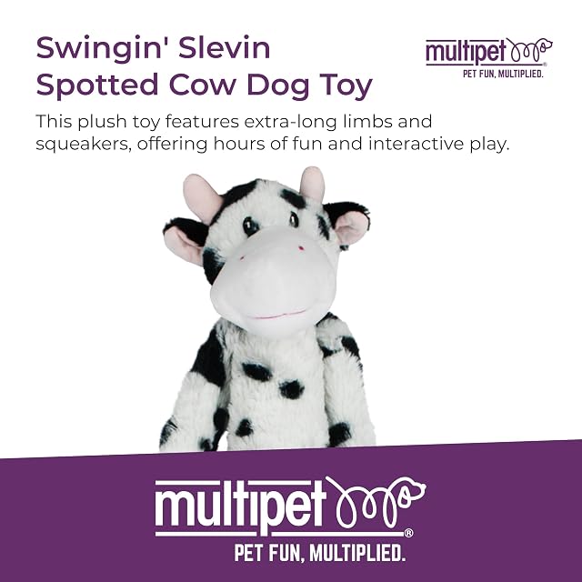 Foto 2 de 5 de Multi Pet de Swingin Slevin XXL Oversized 76,2 Spotted Vaca con Perro de Peluche Juguete