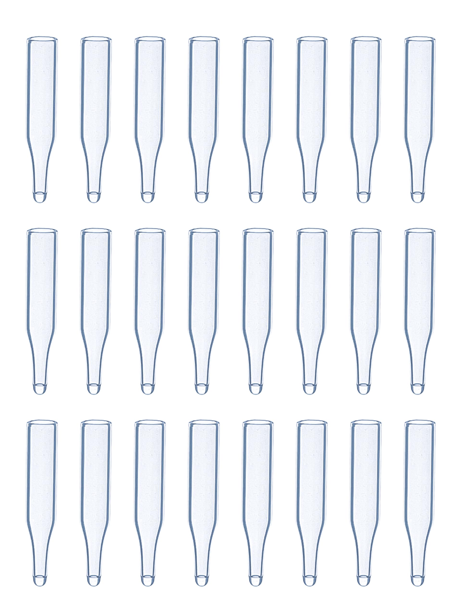 MUHWA - Insert en verre de 100 pièces/PK, micro-insert de 6 x 31 mm avec fond conique, inserts HPLC de 250 ul pour flacons de 2 ml
