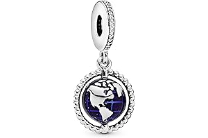 SILVER CHARM WITH SPINNING GLOBE