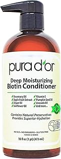 Deep Moisturizing Biotin Conditioner Thickens, Softens, & Moisturizes Dry, Frizzy, Damaged Hair w/Argan Oil, Pumpkin, Rosemary, Honeysuckle, Vitamin E, Men & Women, 16oz