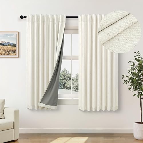 Miniatura 13 de 2 cortinas opacas blancas de 80 pulgadas de largo personalizadas, a prueba de ruido, modernas, con pestaña trasera, para cocina, sala, cabina, de