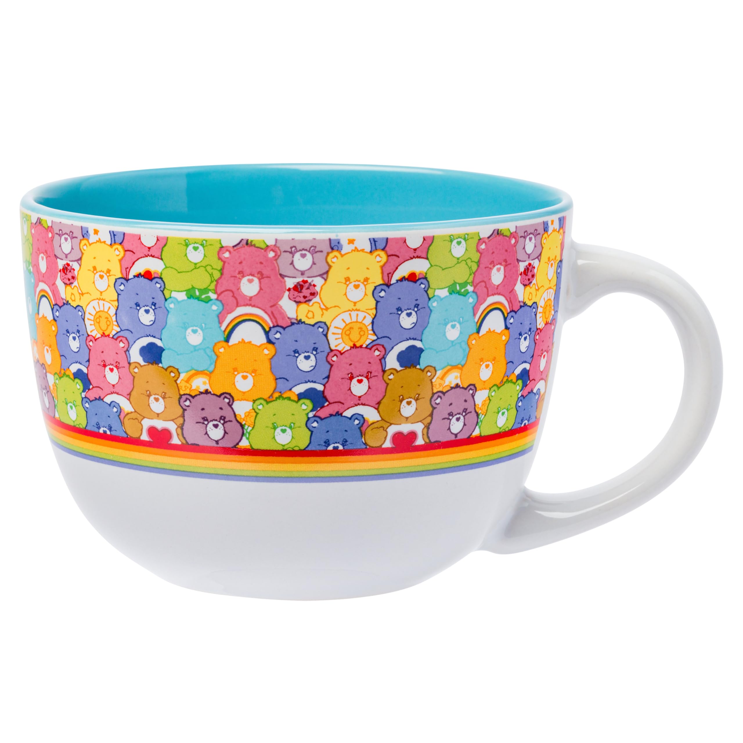 Silver Buffalo Care Bears Pattern Ceramic Soup Mug, 24 Ounces