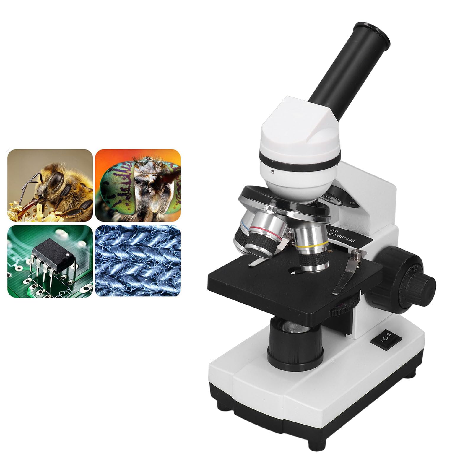 NDNCZDHC 40x - 640x Monocular Biological Microscope, Aluminum Alloy Biological Compound Monocular Microscope for Education Laboratory