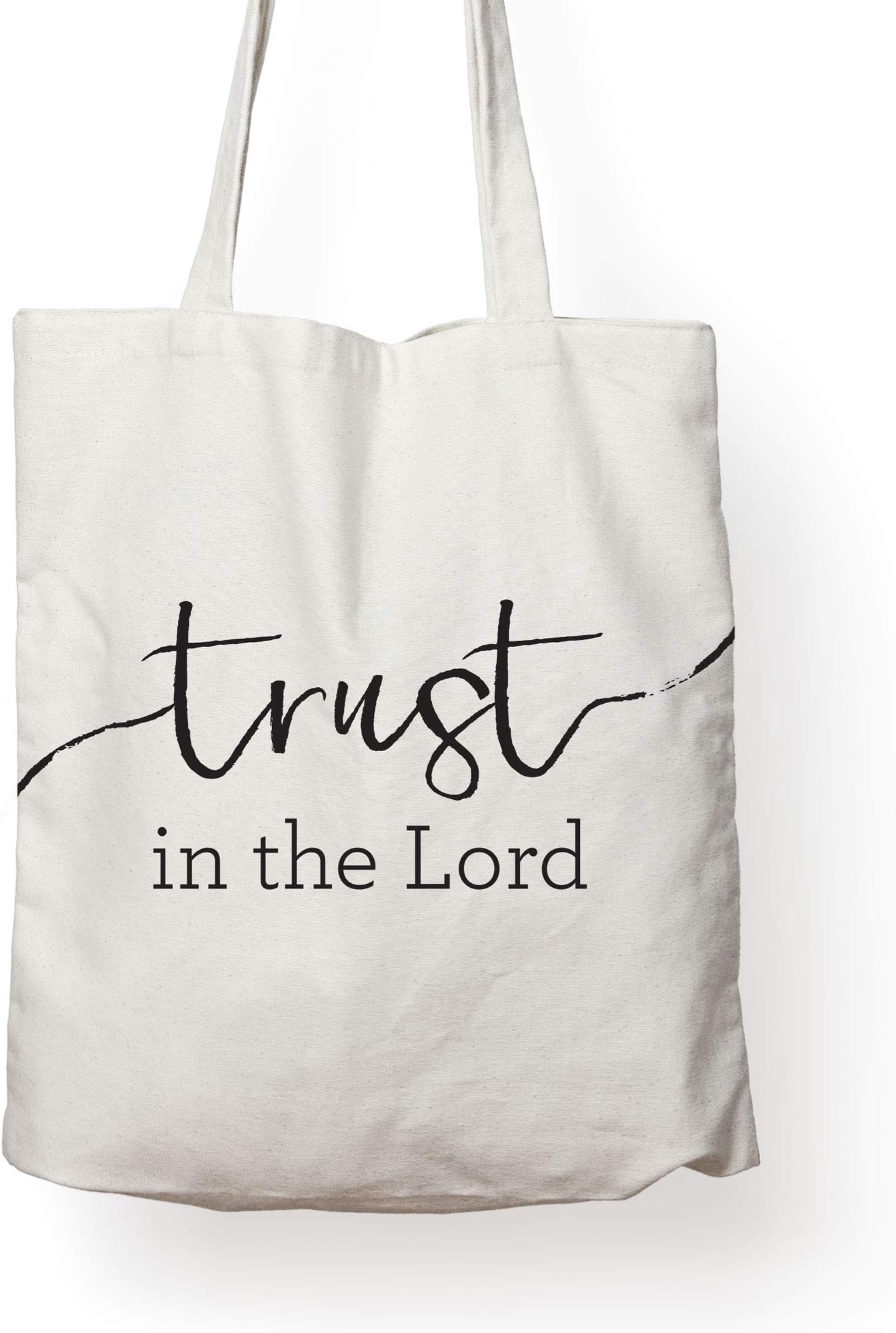 Christian Bookmarks & GiftsChristian Religious Bible Verse Canvas Reusable Tote Bag - TRUST IN THE LORD - Perfect for Beach, Grocery, Shopping, Travel Handbag and Book Bag for Women Men Kids. Ideal Christian Gift!