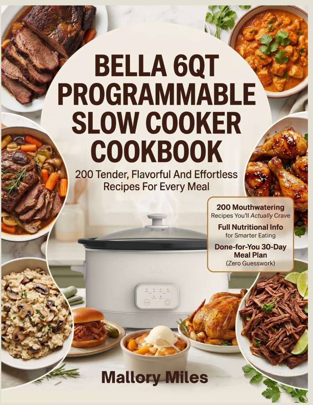Bella 6QT Programmable Slow Cooker Cookbook: 200 Tender, Flavorful & Effortless Recipes for Every Meal