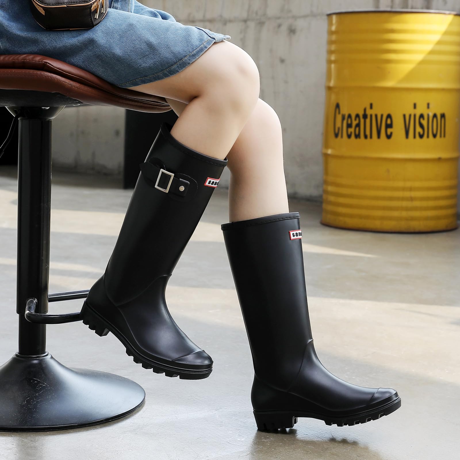 Rumkok Stivali Pioggia Donna, Leggere Comode Giardinaggio Scarpe, Antiscivolo Da Pioggia Stivaletti