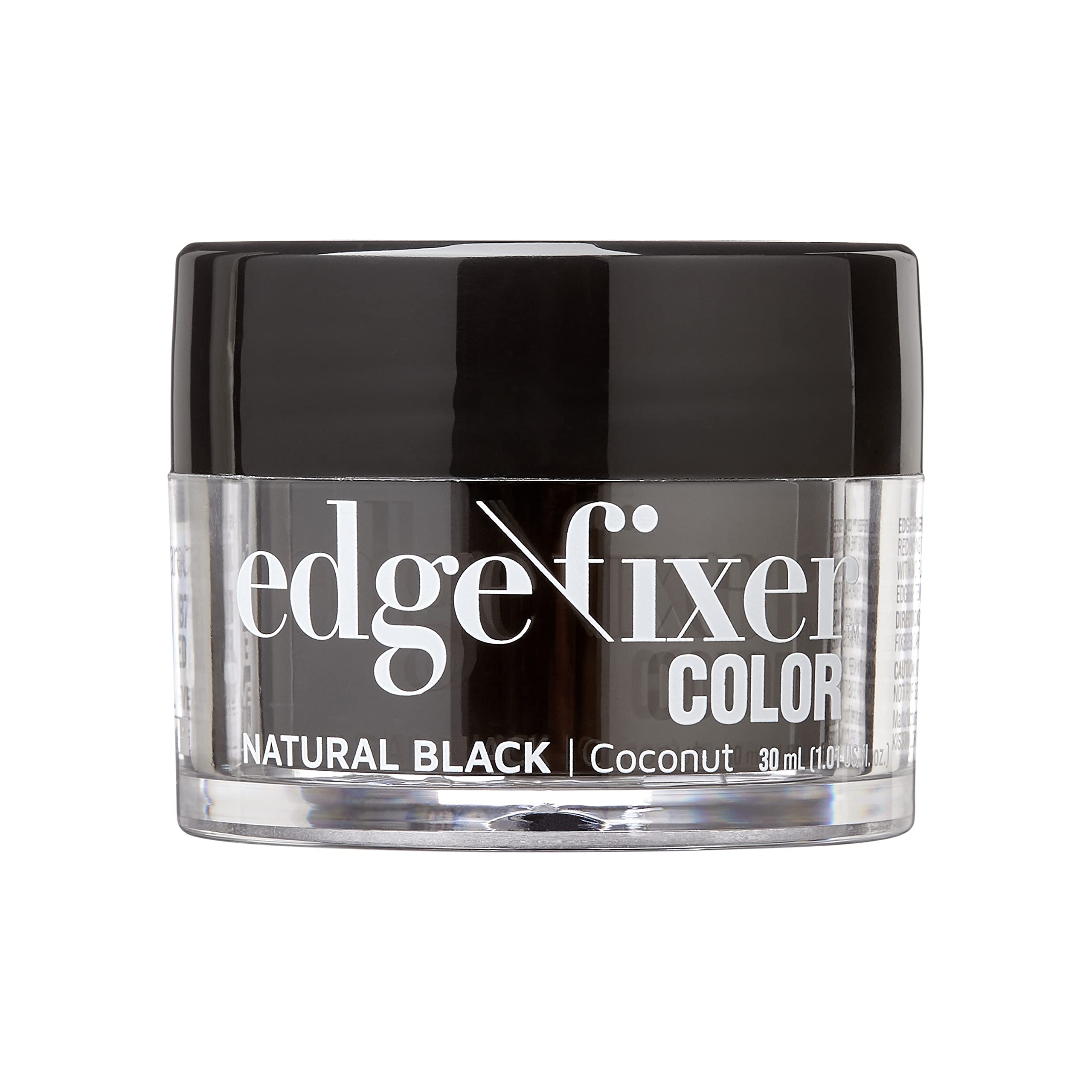 KISS Colors & Care Color Edge Fixer 1.01 oz. (30mL) Travel Size - Natural Black, Hides Grays & Fills In Hairline, Moisturizing, No Flakes, 24 Hour Maximum Hold, Natural Results, Keep Edges In Check