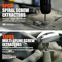 Vista 5 de Coobeast Juego de 49 piezas de extractor de pernos con broca de mano izquierda, juego de extractor de tornillos de servicio pesado, extractor