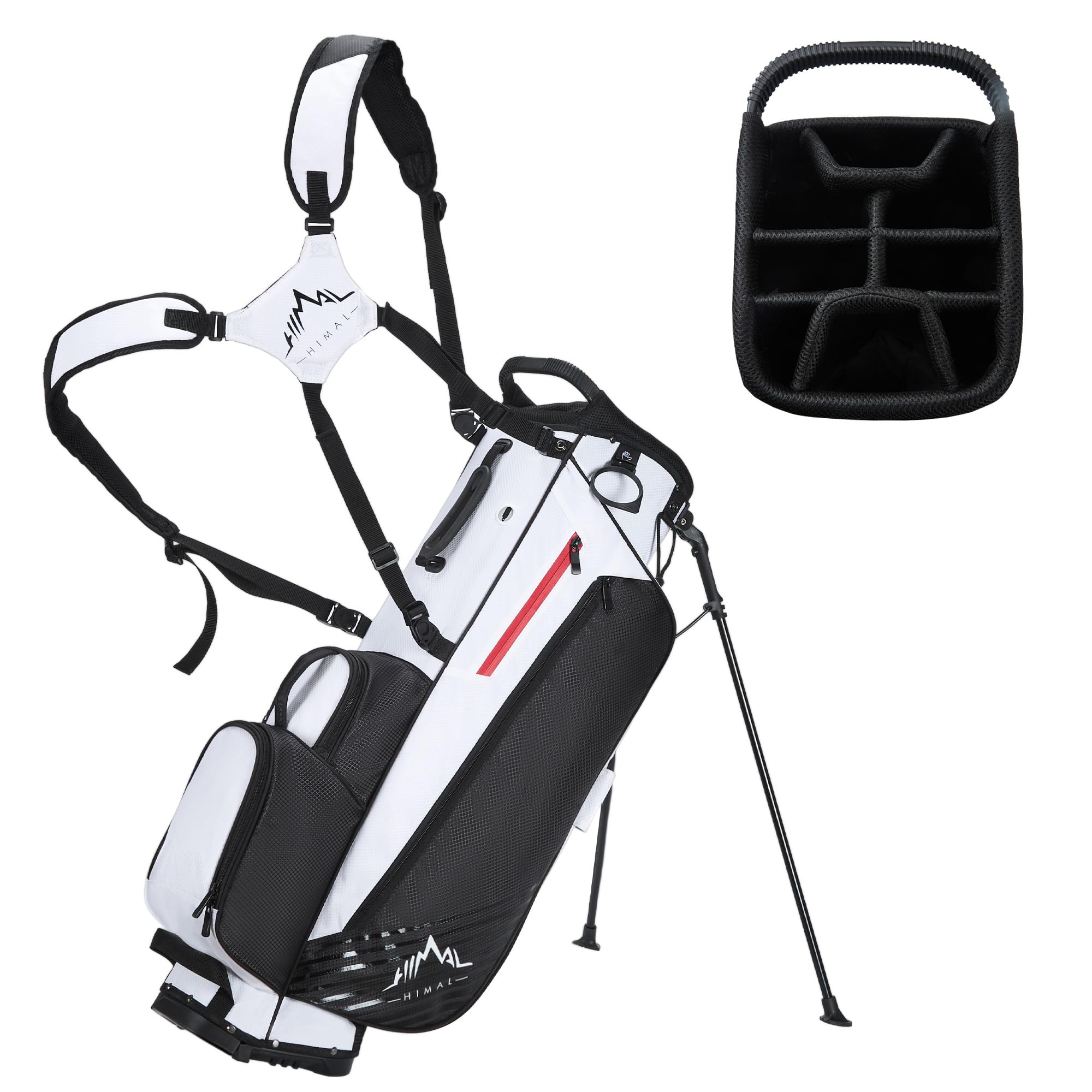8-Way Golf Stand Bag Lightweight Walking Golf Bag with Full-Length Dividers Cooler Pocket and Rain Hood for Men