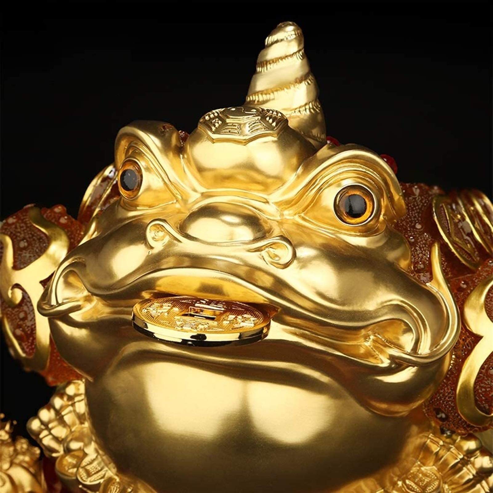 Figurina di rospo d'oro feng shui toad, Money Frog Coin Toad Prosperity Desktop Collection Sculpture Shop Opening Gifts