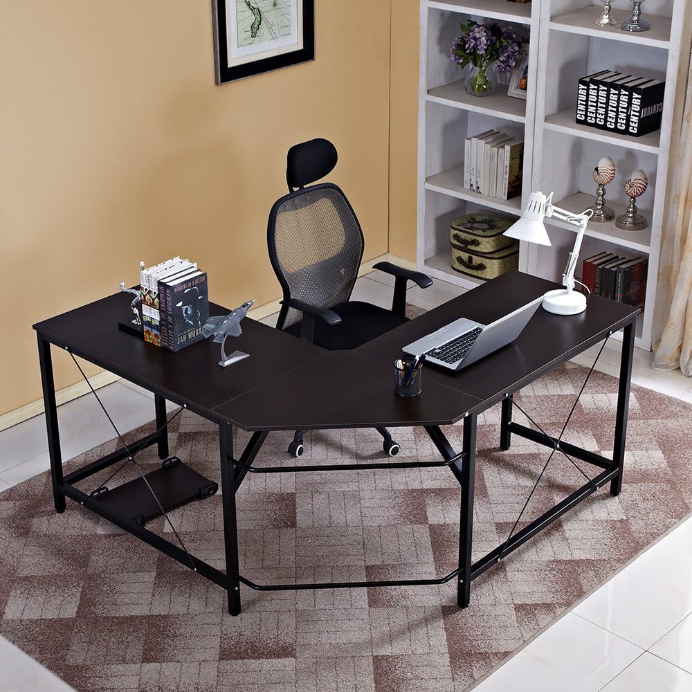 Exclusive Discount 🔥 DlandHome L-Shaped Computer Desk 59 inches x 59 inches, Composite Wood and Metal, Home Office PC Laptop Study Workstation Corner Table with CPU Stand, Brown Black and Black Legs, ZJ02-BB Flash Deals - 70% OFF DlandHome L-Shaped Computer Desk 59 inches x 59 inches, Composite Wood and Metal, Home Office PC Laptop Study Workstation Corner Table with CPU Stand, Brown Black and Black Legs, ZJ02-BB