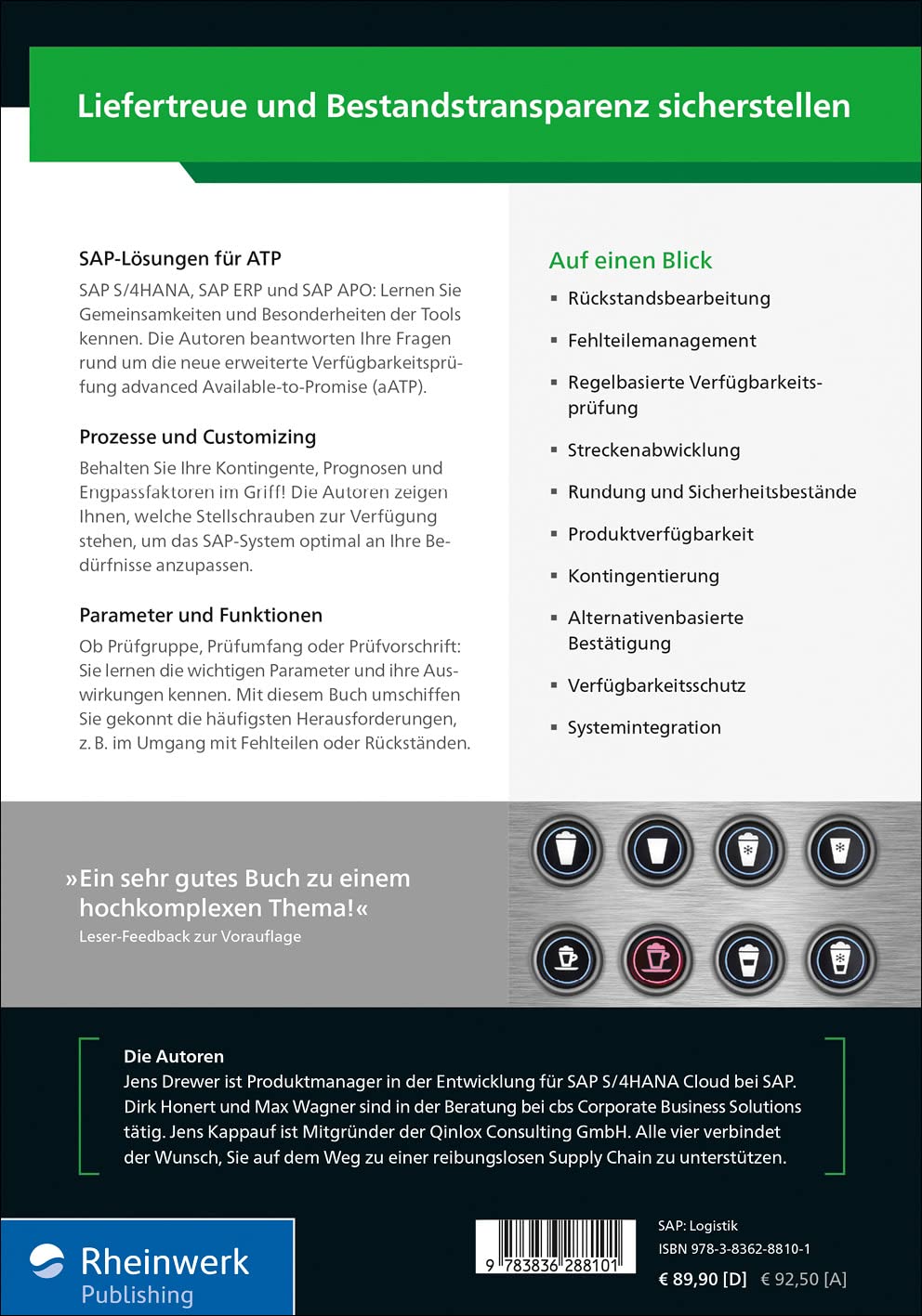Verfügbarkeitsprüfung mit SAP: Das umfassende Handbuch zu ATP und aATP in SAP S/4HANA, SAP ERP und SAP APO (SAP PRESS)