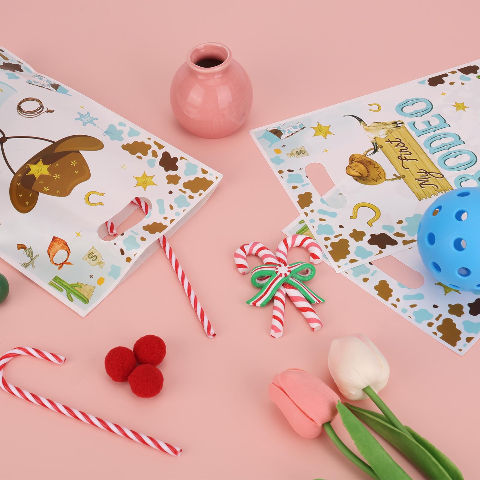 Gaillty My First Rodeo Partygeschenktüten – 24 Stück, Kraftpapier Mit Griffen, Cowboy-Design Für Western-Partys, Babypartys