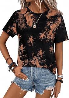 SOFIA'S CHOICE Women's Tie Dye Shirts Short Sleeve Tee Tops