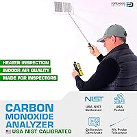 Vista 2 de Carbon Monoxide Detector for Inspectors by Forensics USA NIST Traceable Calibration Computer Data Logging Built-in Pump & 4ft Probe
