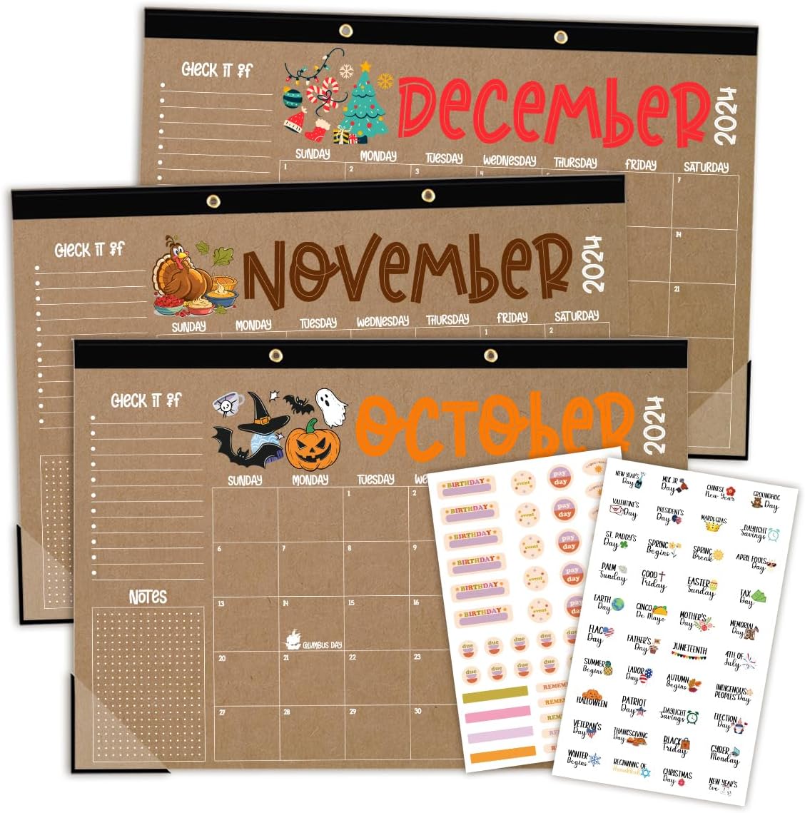 Large Doodle Teacher Desk Calendar 20242025 Academic Desk