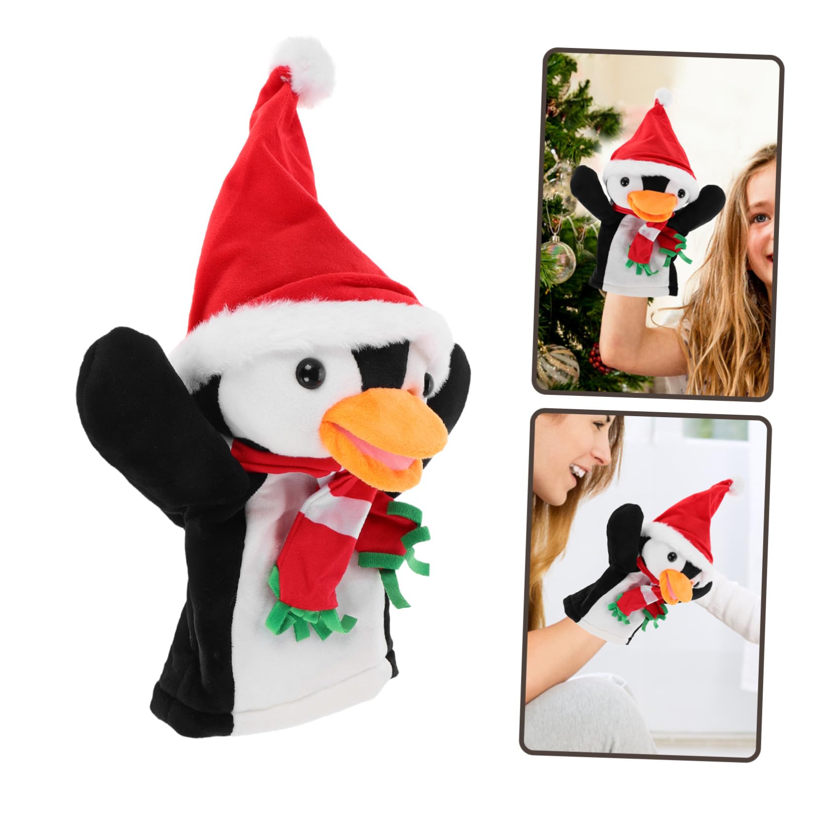 Beaupretty 5 Piezas Marionetas de Dedo Pingüino Navideñas Suaves de Peluche para Muñecos Interactivos para Narración Creativa