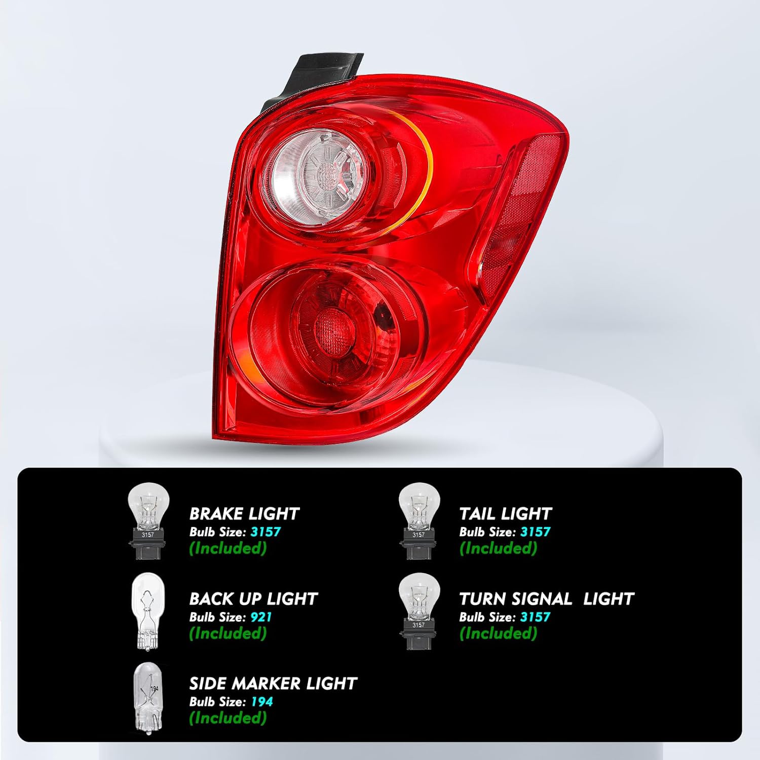 TUSDAR OEM Tail Light Assembly Replacement Fits 2010 2011 2012 2013 2014 2015 Chevy Equinox Rear Outer Tail Lamp (Right Passenger Side)