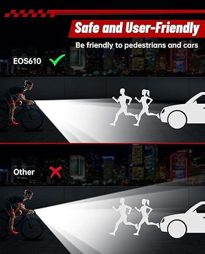 Miniatura 4 de POSUGEAR Bike Lights for Night Riding, 9000 Lumen Aluminum Alloy USB Rechargeable Bicycle Light Set, IPX5 Waterproof Bike Headlight and Taillight,