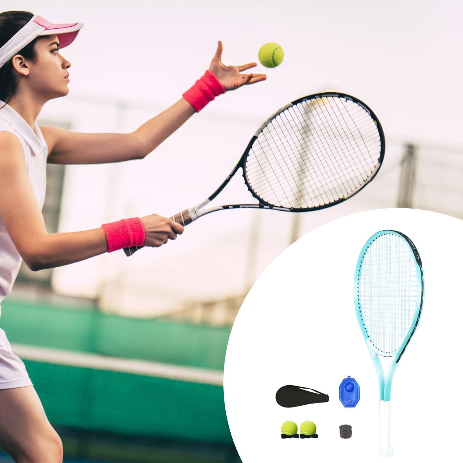 Set di Racchette da Tennis, Attrezzatura per Allenamento Tennis, Regalo Professionale E Ricreativo con Allenatore di Tennis E Palline Rimbalzanti per