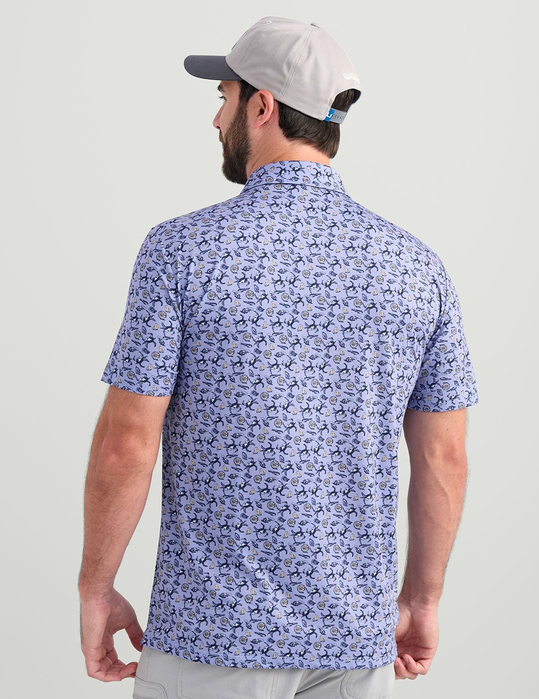 HUK Men's Pursuit Pattern Polo, Performance Short Sleeve Polo Shirt