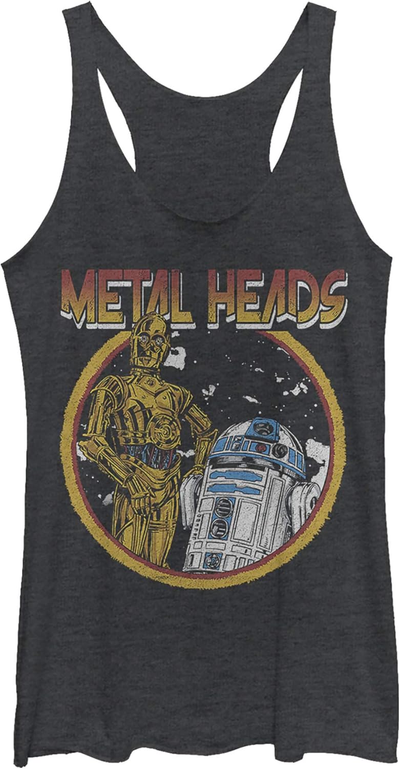 Women's Star Wars: A New Hope Metal Head Rock Droids Racerback Tank Top