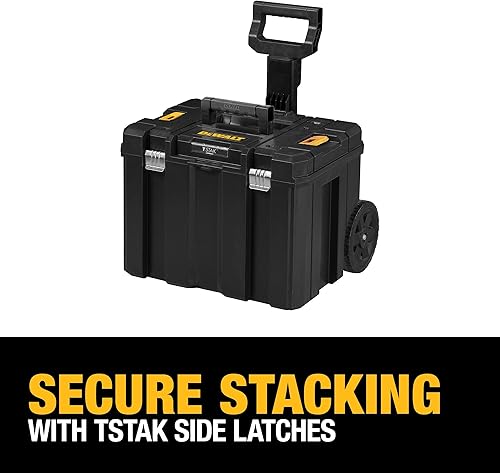 Miniatura 7 de DEWALT Tool Box with Wheels Modular, Large Rolling Tool Box With Telescopic Handle, Portable Carrier Deep Stackable TSTAK Storage (DWST17820)