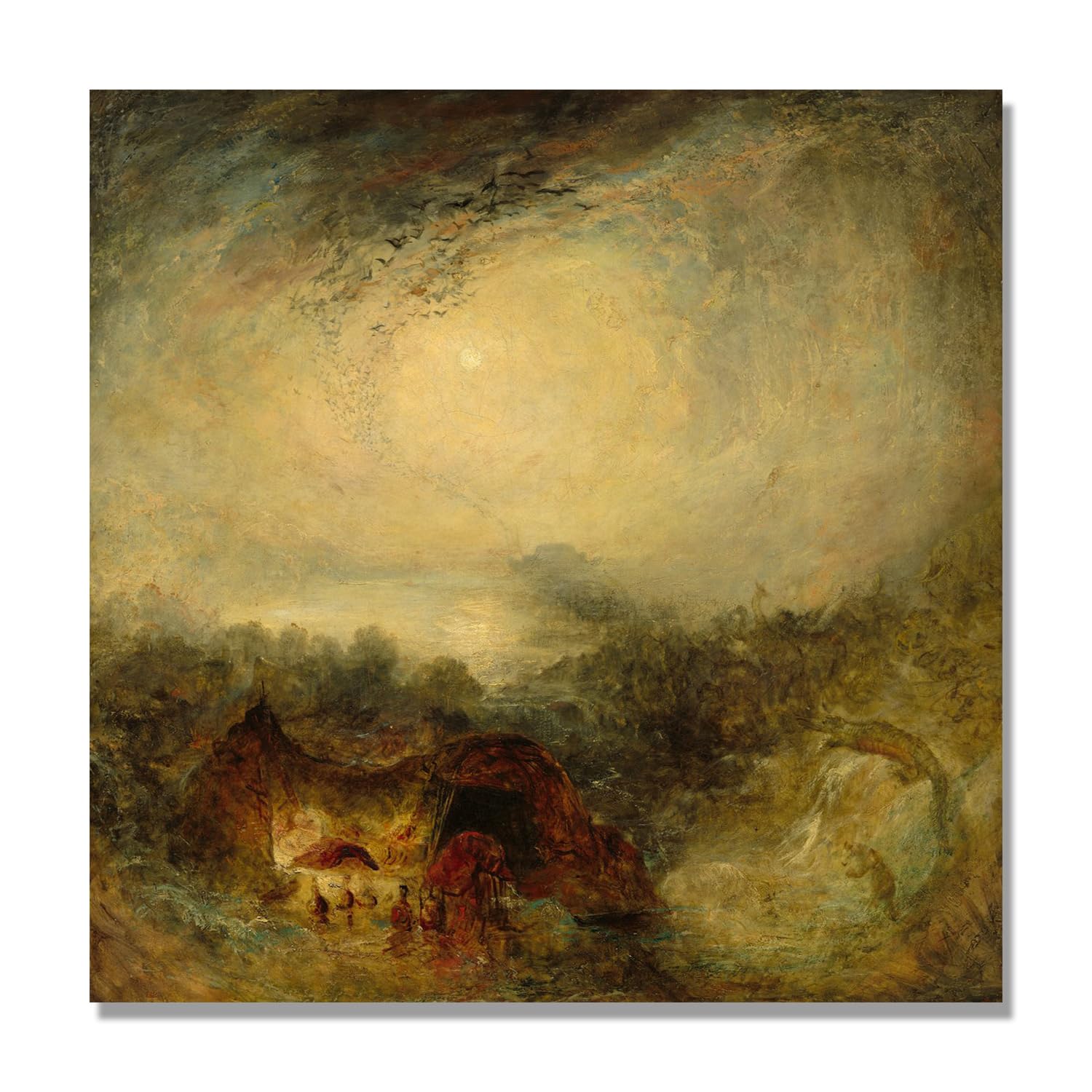 NHLDZYH J.M.W. Turner, wydruki na płótnie, angielski obraz romantyczny, klasyczne i vintage dekoracje wnętrz. A02. 40x40cm. Tylko płótno