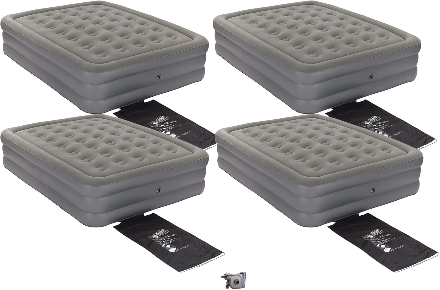 Coleman GuestRest 18" Plush Top Double High Airbed, Queen (4 Pack) & OneSource USB
