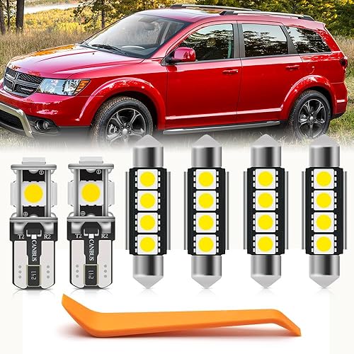 Kit de 11 bombillas LED blancas para Dodge Journey 2009 2010 2011 2012 2013 2014 2015 2016 2017 2018 2019 2020 cúpula de mapa luces interiores