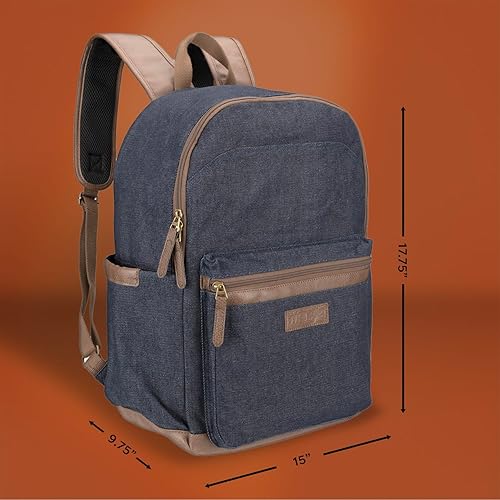 Miniatura 3 de Wrangler Powell - Mochila para viajes, con logotipo clásico, resistente al agua, casual, para viajes, con funda acolchada para portátil, Azul