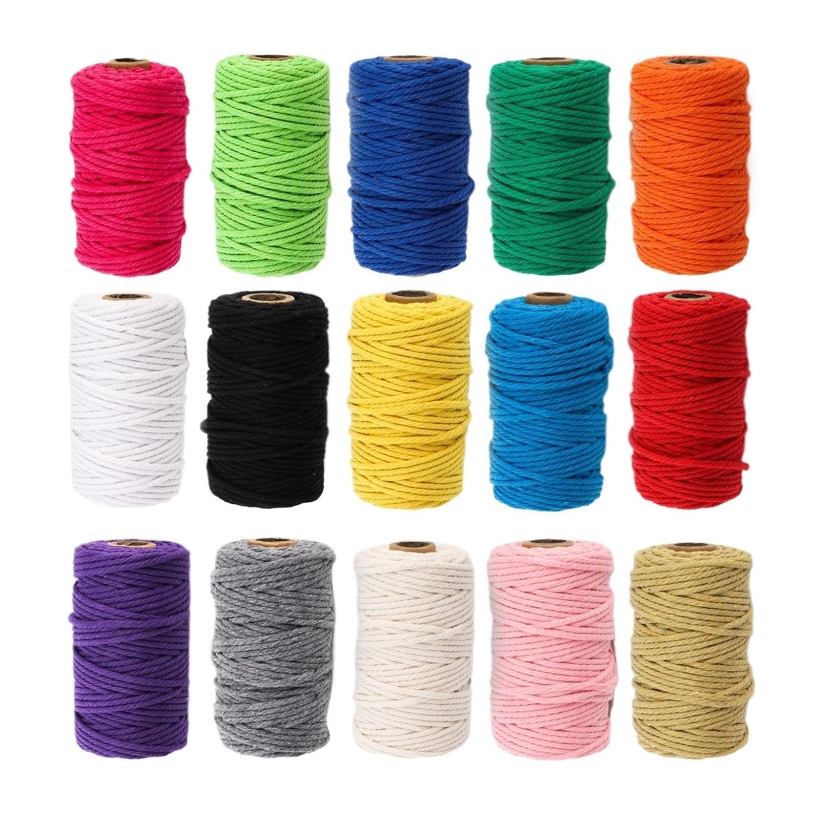 Cordon en coton pour macramé 2mm anti-effilochage pour suspension de plante