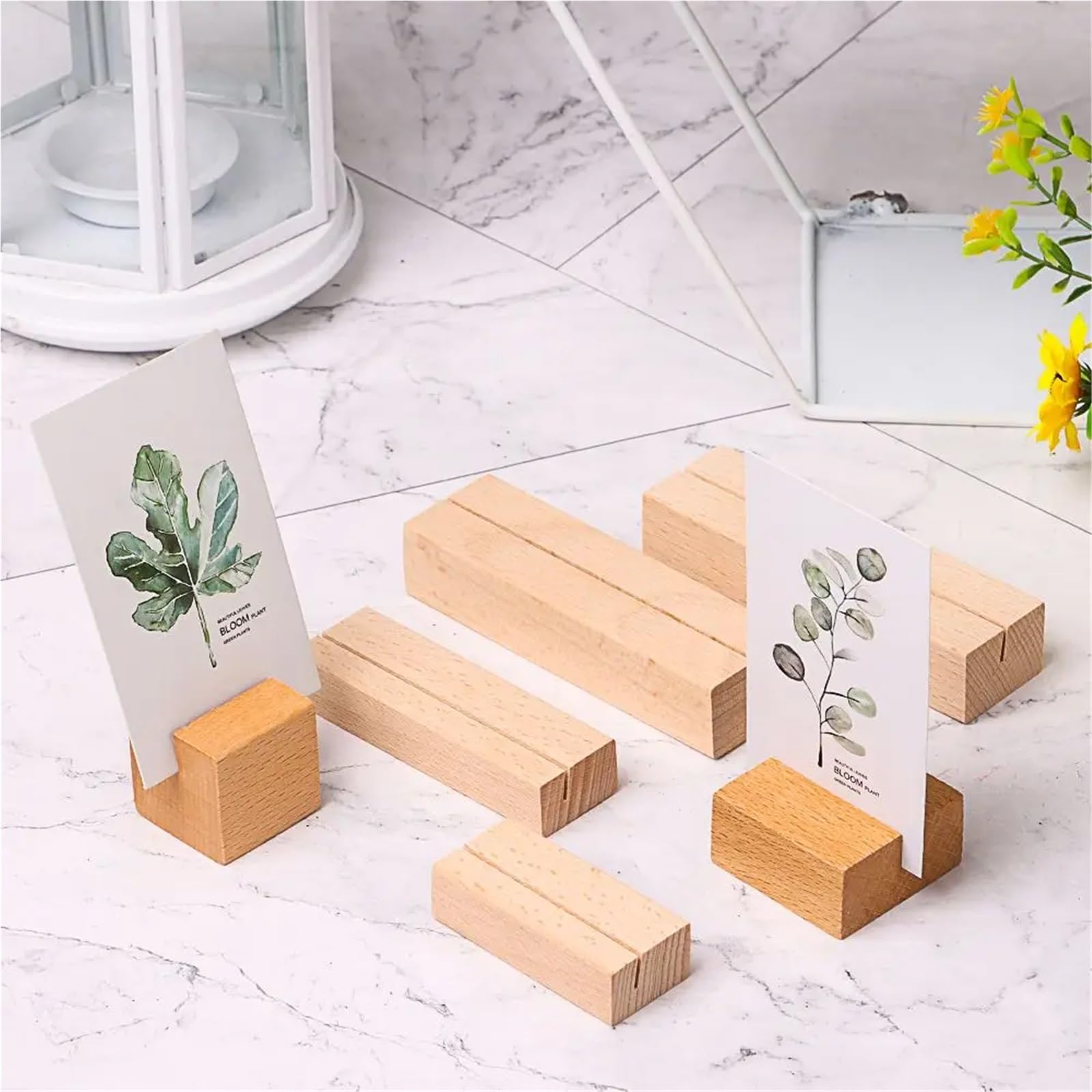 Segnaposto in legno naturale, 15 pezzi, clip per memo, foto, supporto da scrivania, messaggi, artigianato fatto a mano, per casa, ufficio, per matrimoni, numero di nome, immagini (4 x 4 x 2 cm
