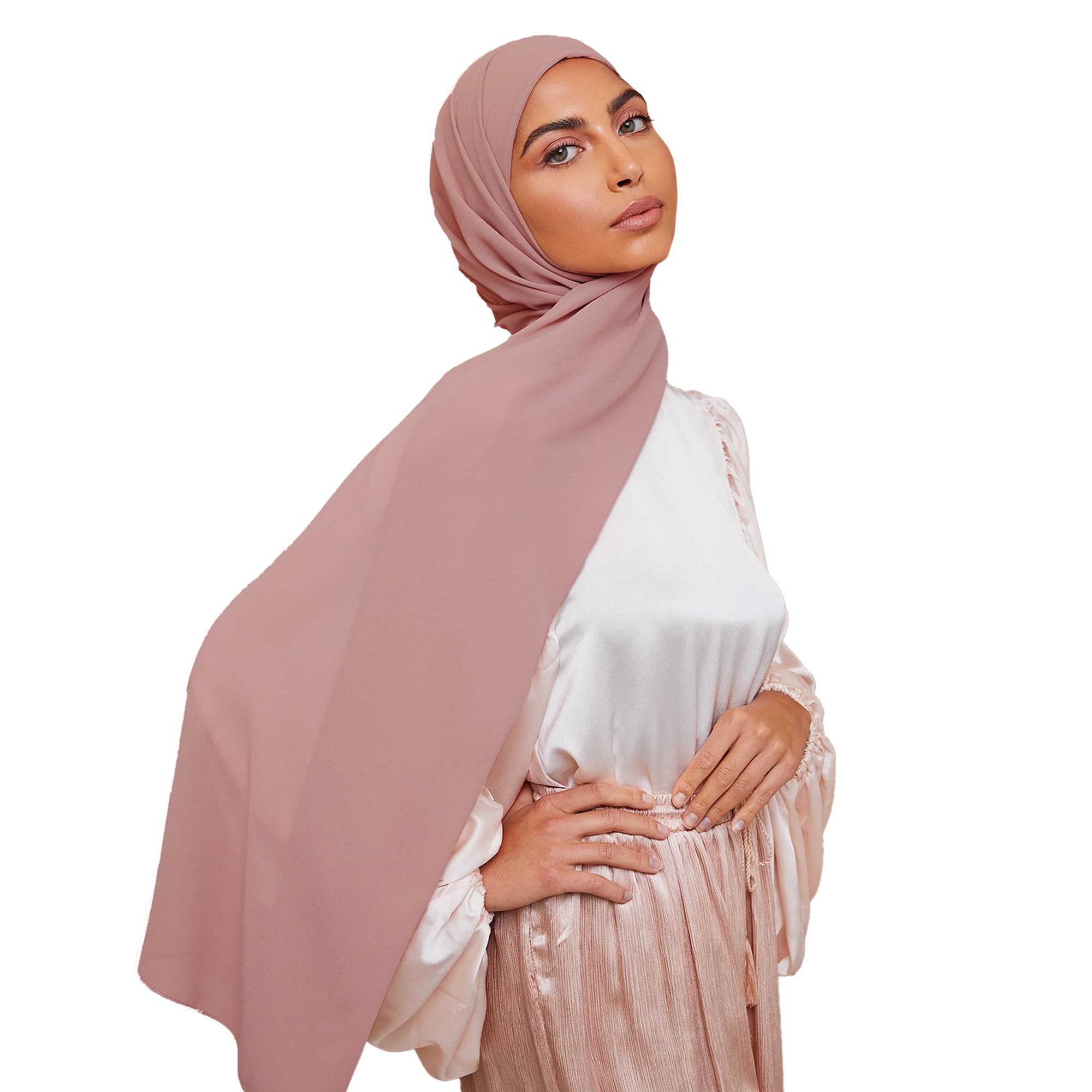 Non-Slip Premium Chiffon Hijab Scarf for Women - Lightweight Head Scarf Wrap for Full Coverage and All Day Comfort