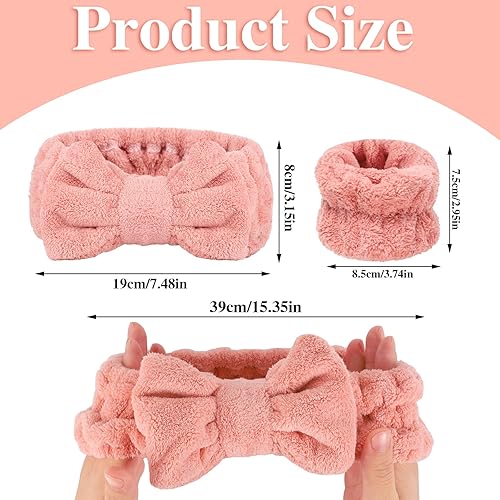 Miniatura 7 de BESARME Juego de 3 diademas y muñequeras para lavar la cara, diadema facial de spa suave, para maquillaje, cuidado de la piel, muñequeras para lavar