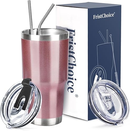 Miniatura 8 de Vaso de 30 onzas con tapas y pajillas, vaso aislado de doble pared, vaso de acero inoxidable al vacío, con recubrimiento en polvo, taza de café de