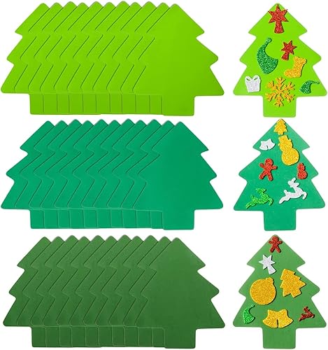 48 piezas de recortes de árbol de Navidad de 7 pulgadas de espuma para árbol de Navidad con formas de espuma para árbol de Navidad, kit de