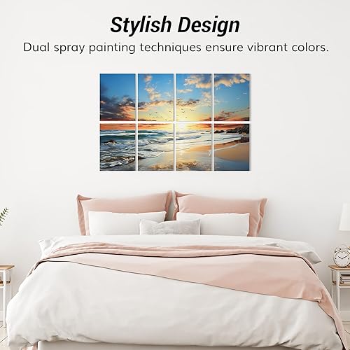 Miniatura 4 de TONOR Paquete de 8 paneles acústicos artísticos, paneles de pared autoadhesivos, paneles absorbentes de sonido de 48 x 32 pulgadas, paneles