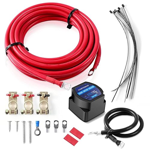 Miniatura 1 de Kit de interruptor aislante de batería dual de 12 V y 140 amperios, relé sensible al voltaje impermeable (VSR). Adecuado para automóviles,