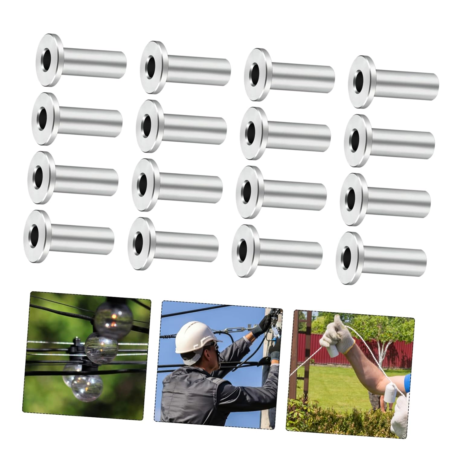 Stainless Steel Cable Railing Protector Sleeve for Cable Railing Projects Durable Grommet Replacement for Deck Wood Post Easy Installation Sleeves Drill Bit