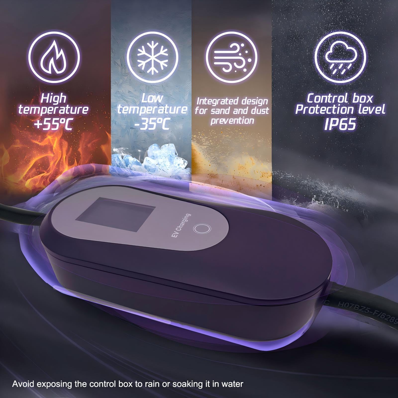 Ladekabel Elektroauto Typ 2 Schuko 5M【8-13A,1-phasig】 Tragbares EV Ladekabel Typ 2 Schuko Ladegerät EV Charger 3kW mit Steuerbarer Digitalanzeige Kompatibel mit Allen PHEVs/EVs